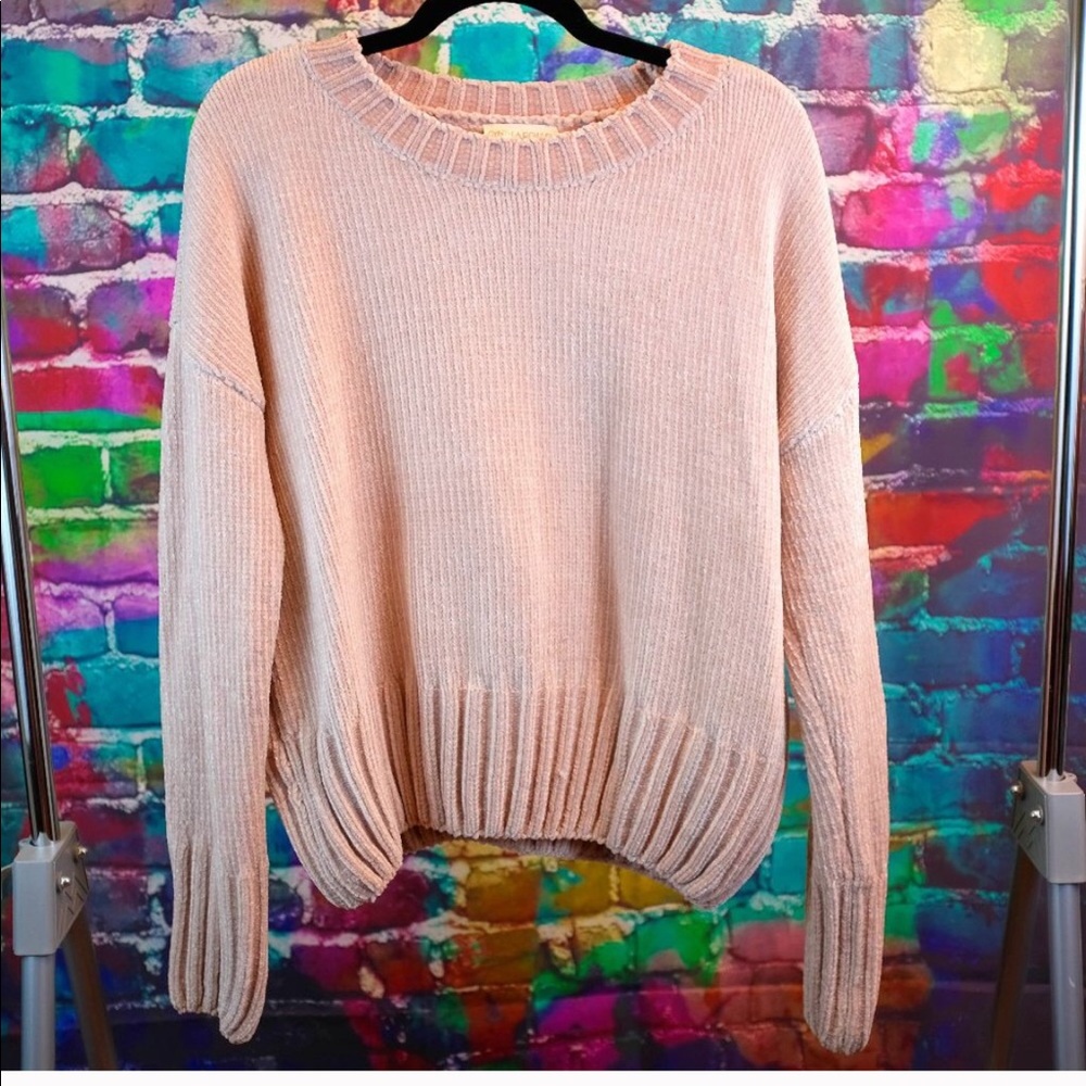 CYNTHIA ROWLEY dusty rose chenille sweater